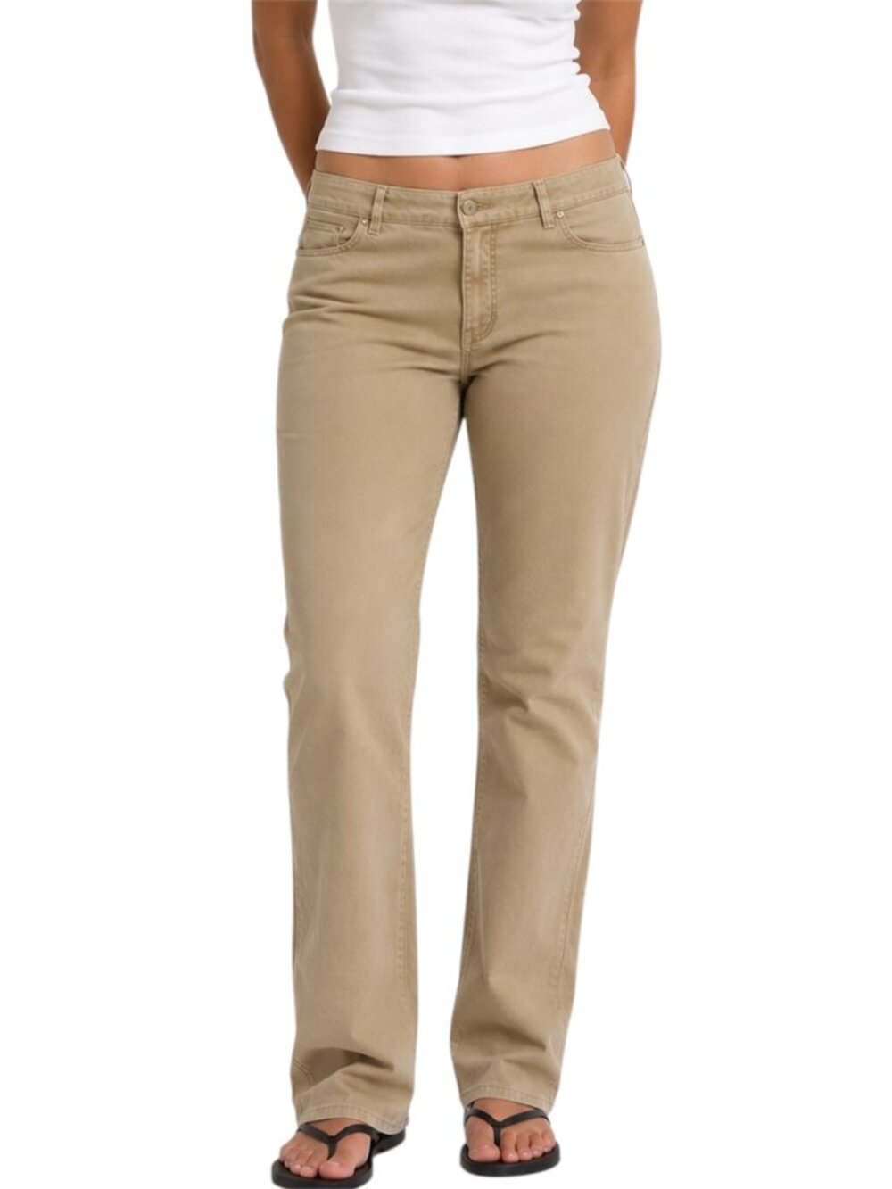Size 10 White Stag Khaki Straight Leg Jeans